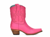 Fuchsia Embroidery Ankle Western Boot - Z5137
