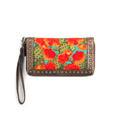 Ariat Leather Clutch W/ Prickly Pear Cactus Metal Stud Trim -A770015297