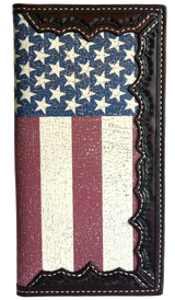 Western Rodeo Wallet - Brown/Flag