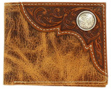 Ariat Men's Bi-fold Wallet w/ Silver Concho - Tan