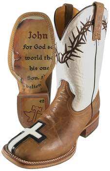 Tin Haul Boy's Crossed Bald Eagle Sole Cowboy Boots