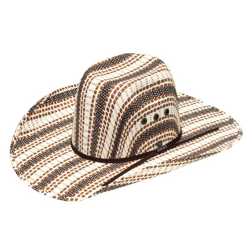 Ariat Hat Black Brown Tan Twisted Weave with 5 1/8" Punchy Crown