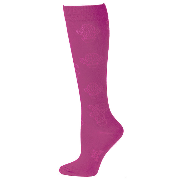 Lds OTC Sock w Cactus Pattern - 0418030