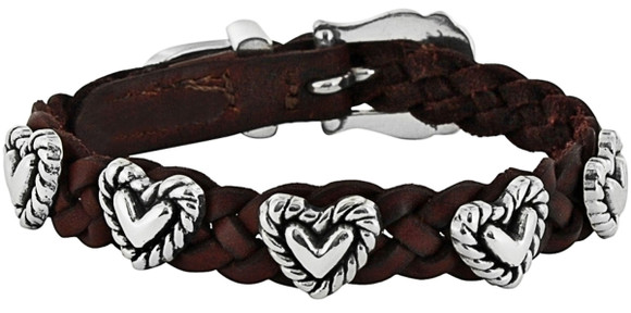 Brighton Women's Rope Heart Braid Bandit - Brown