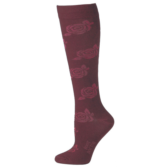 Lds OTC Sock w Rose Pattern - 0417904