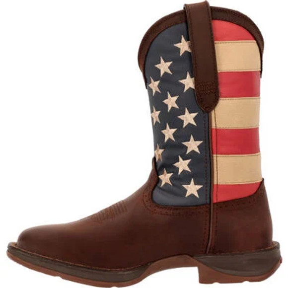Patriotic Rebel Pull-on Western Boot - Dark Brown