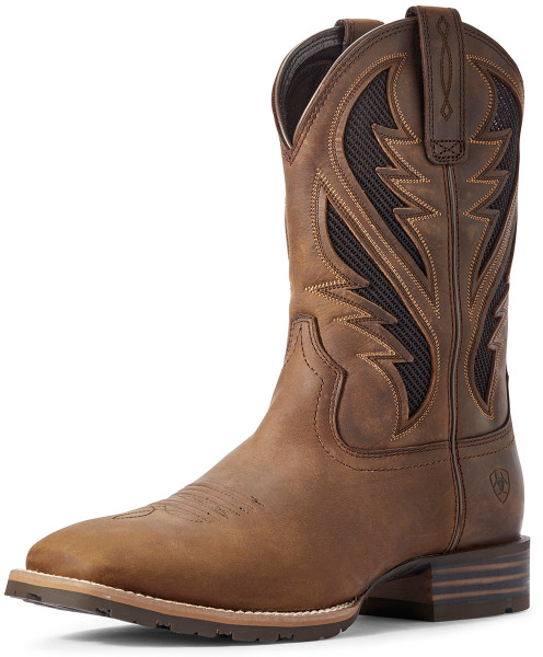 Ariat Men's Square Toe Hybrid Venttek Cowboy Boots - Distressed Brown