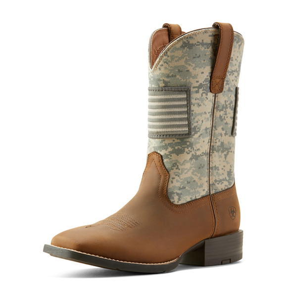 Sport Patriot Cowboy Boot - Distressed Brown/Sage Camo