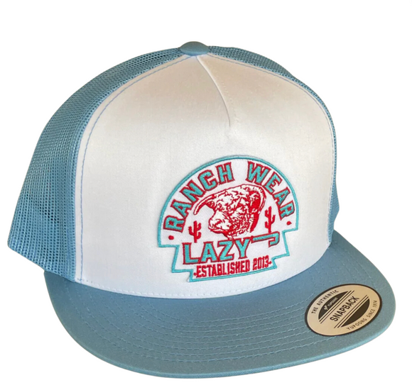 
Lazy J Ranch Wear Baby Blue &amp; White 4" Arrowhead Cap - ALTCBLUE4AH
