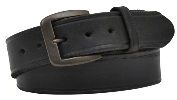 1 1/2" Black Latigo Crease Heavyweight Leather Belt - USA Made
