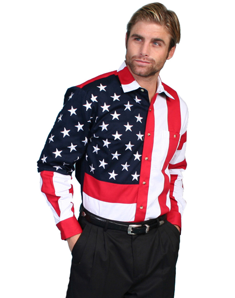 Scully® Men's Long Sleeve Patriot Collection Shirt