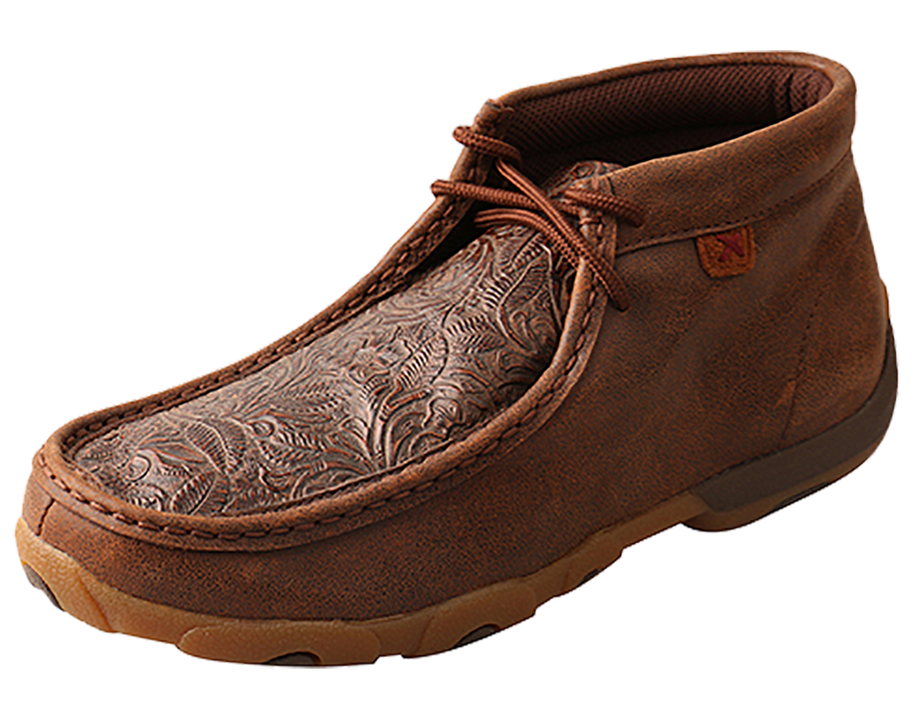 Twisted X Women's Tooled Leather Driving Moc - Brown