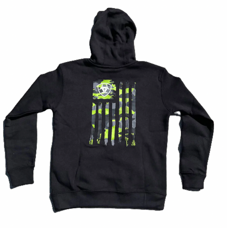 Boy's Camo Flag LS Hoodie - 10041152