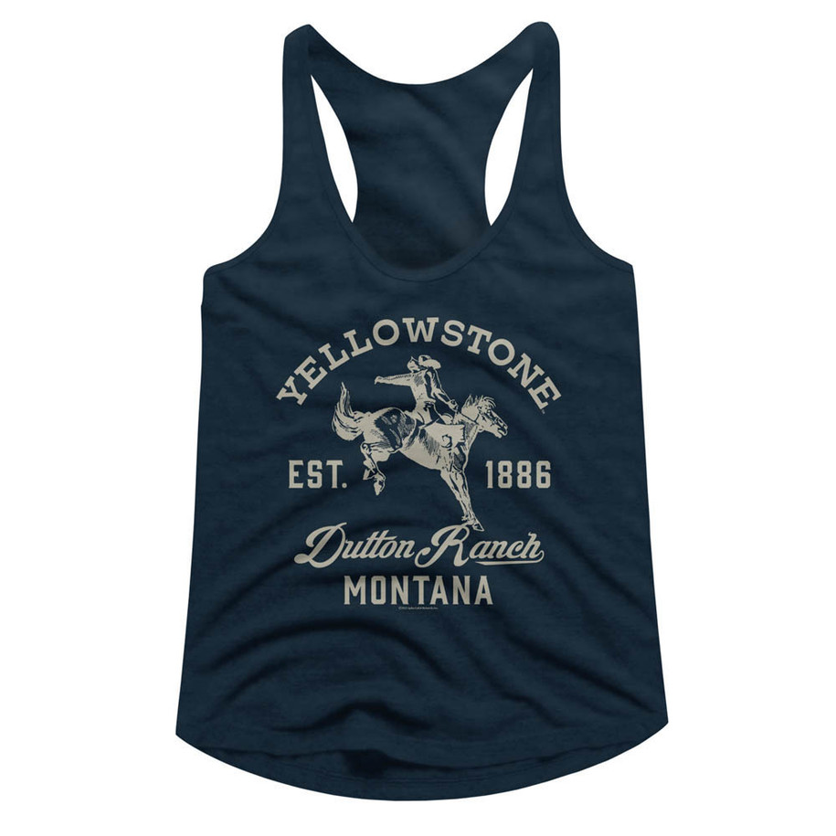 Yellowstone Dutton Ranch Cowboy Ladies Racerback