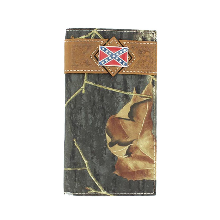 Nocona Mossy Oak Rebel Flag Rodeo Wallet