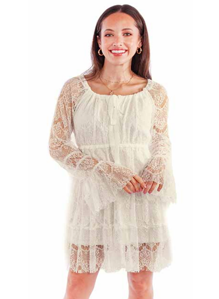 Long Sleeve Lace Dress - HC909IVO