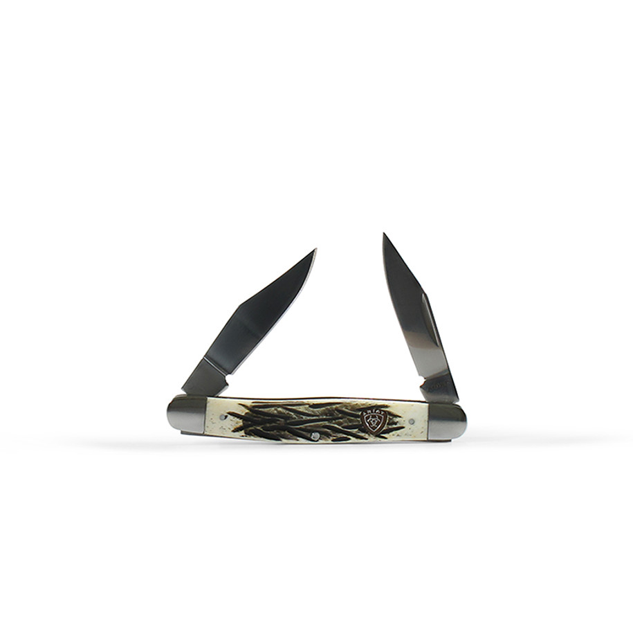 Ariat Logo Bone Handle 4" Folding Knife -A710010708-L