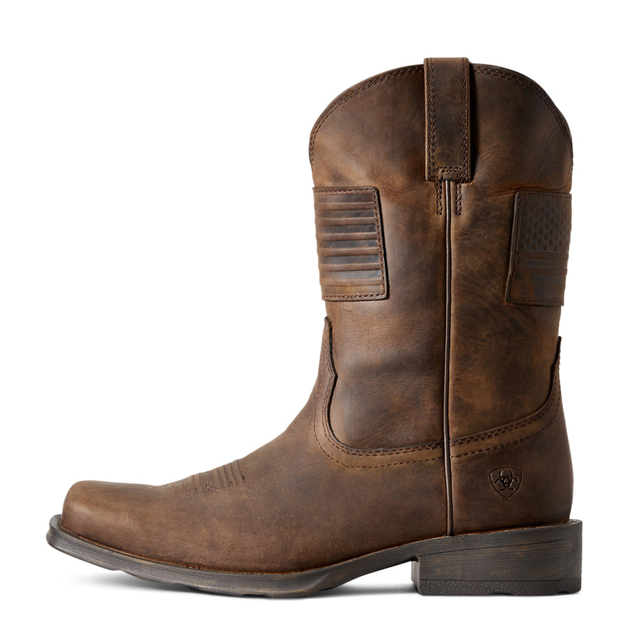 Rambler Patriot Cowboy Boots - Distressed Brown