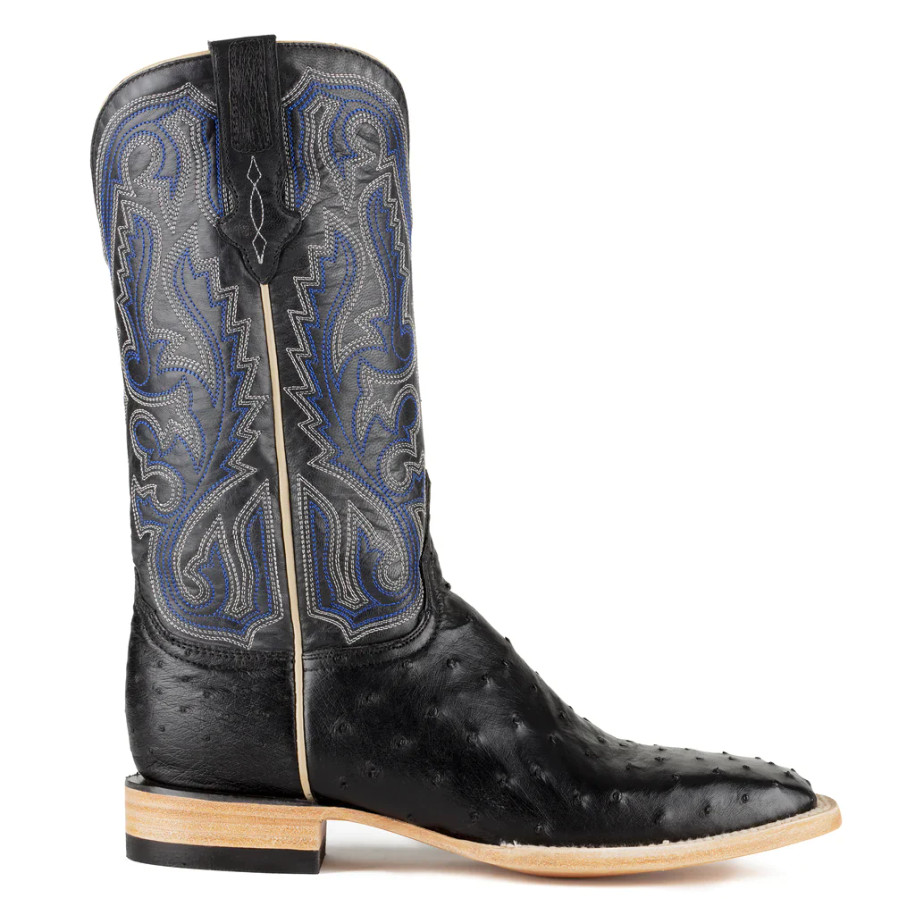 Black Full Quill Ostrich Western Boot - RB0101012SS