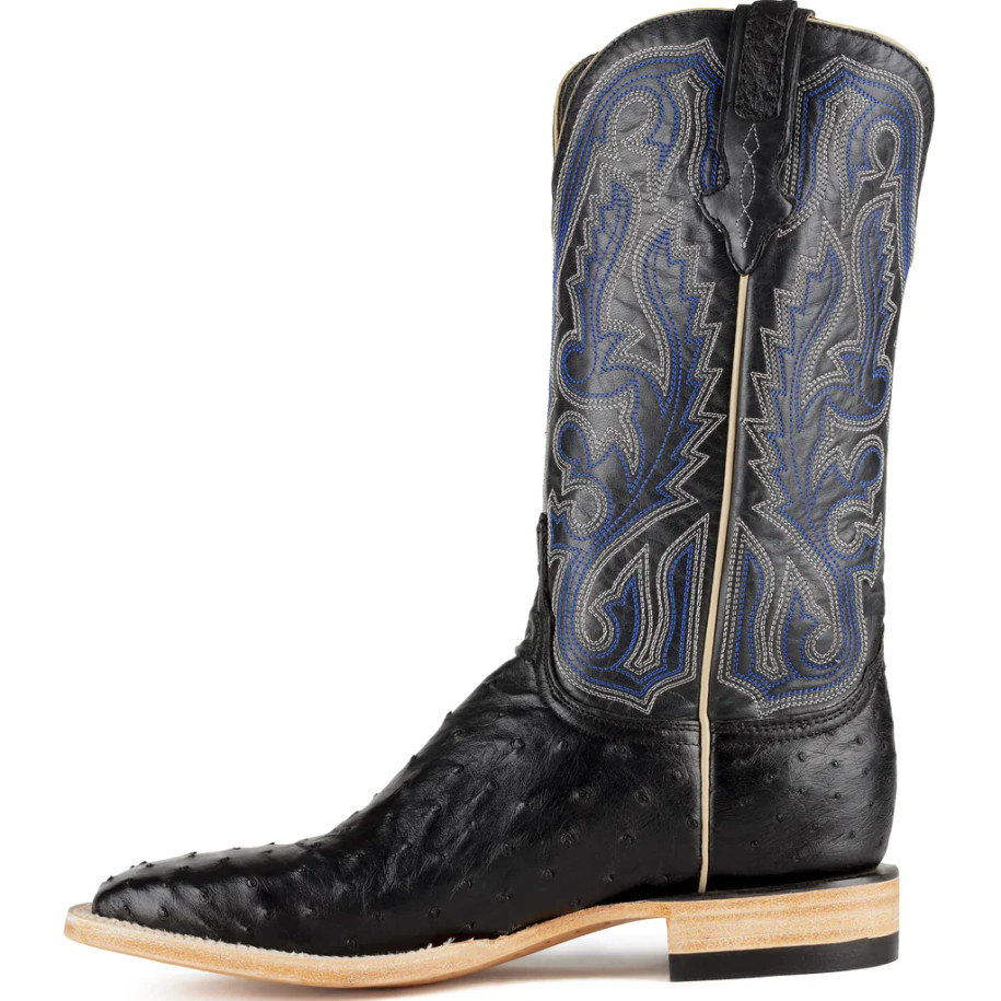 Black Full Quill Ostrich Western Boot - RB0101012SS