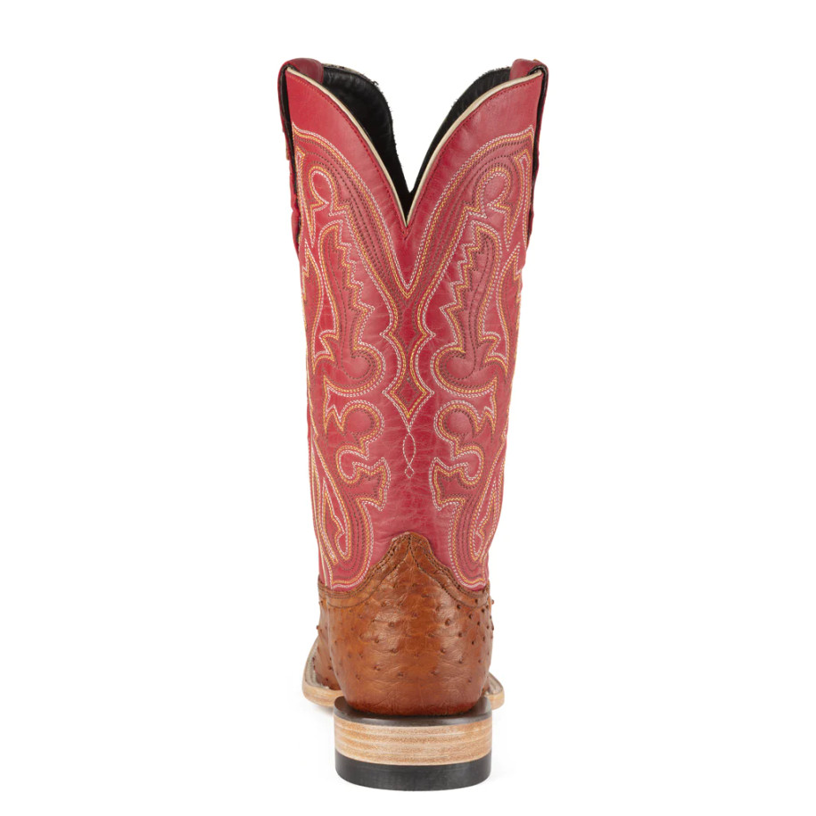 Cognac Full Quill Ostrich Western Boot - RB0104052SS