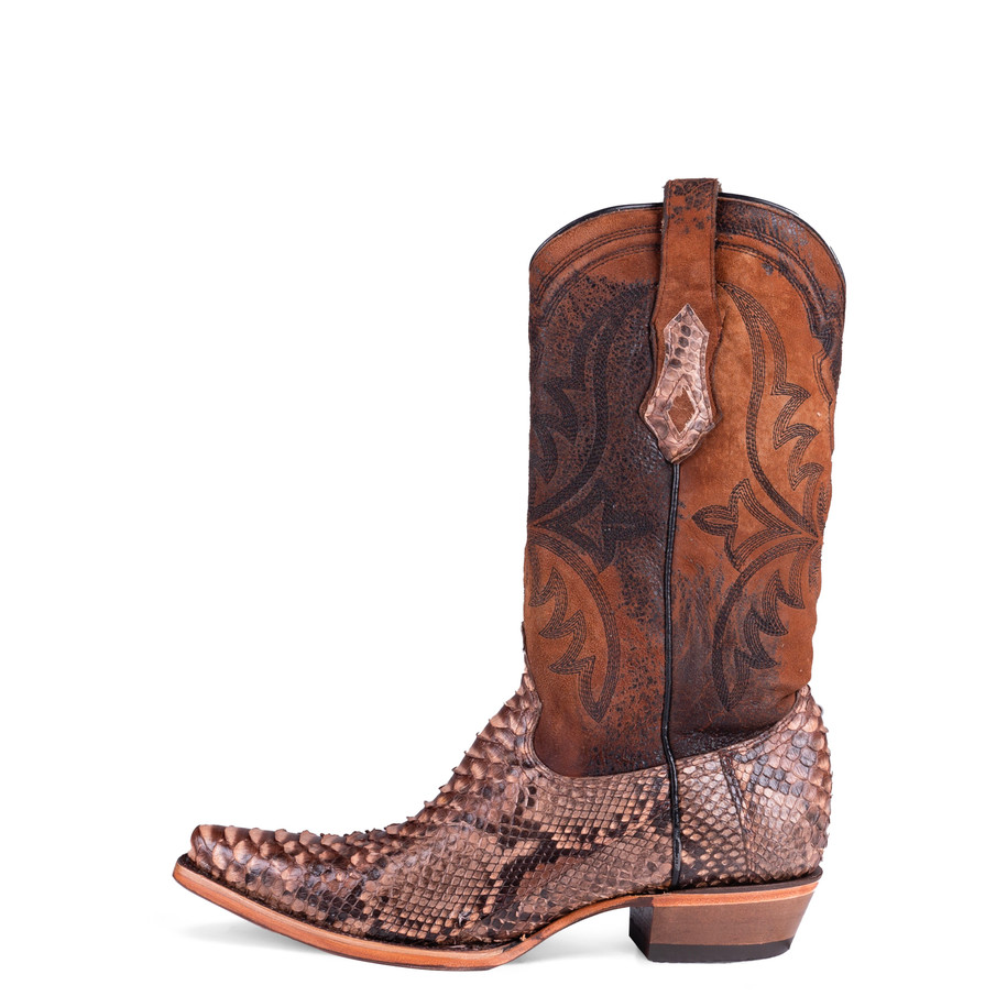Brown Python/Lamb Western Boot - A4452