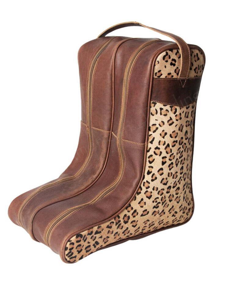 Hair On Leather Boot Carrier Leopard - ADBGZ160A