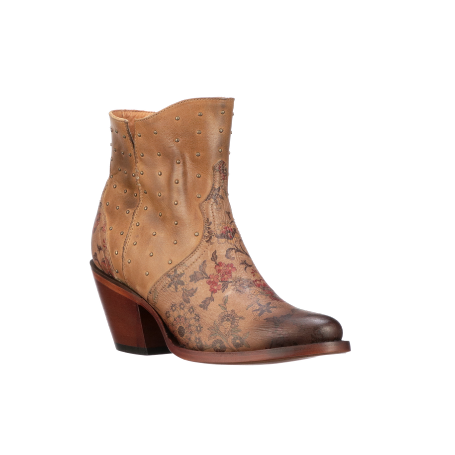 Harley Tan Printed Stud Bootie - M6004