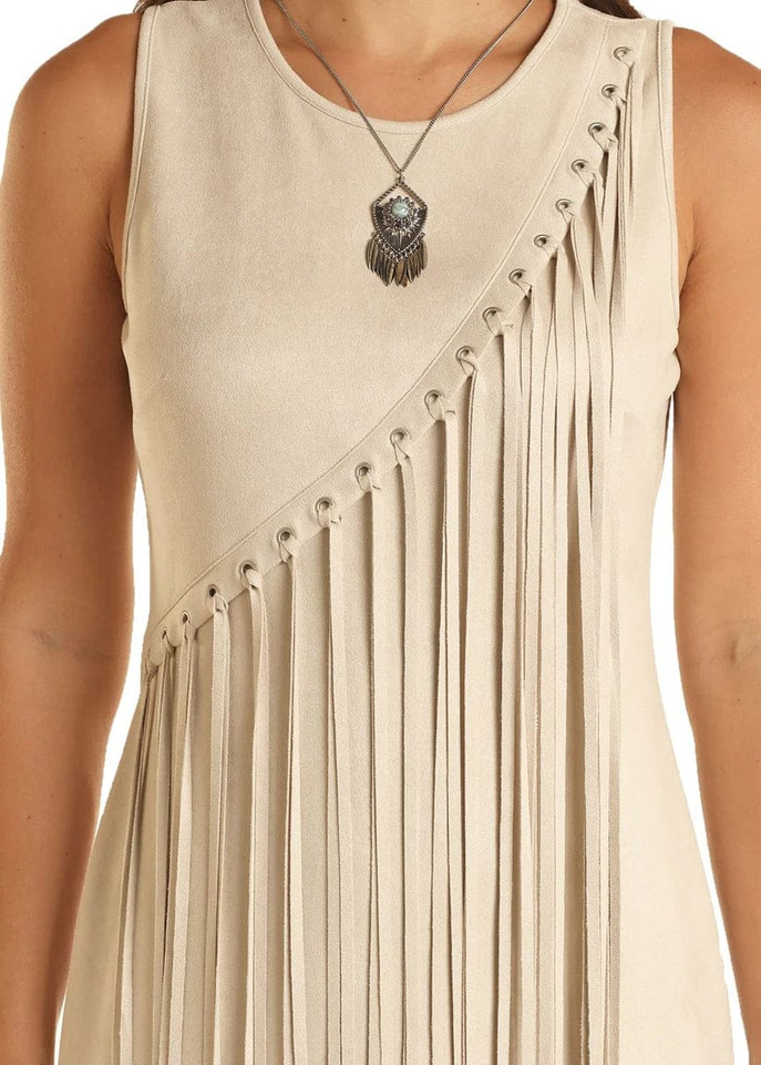 Asymmetrical Fringe Dress - BWD0R03263