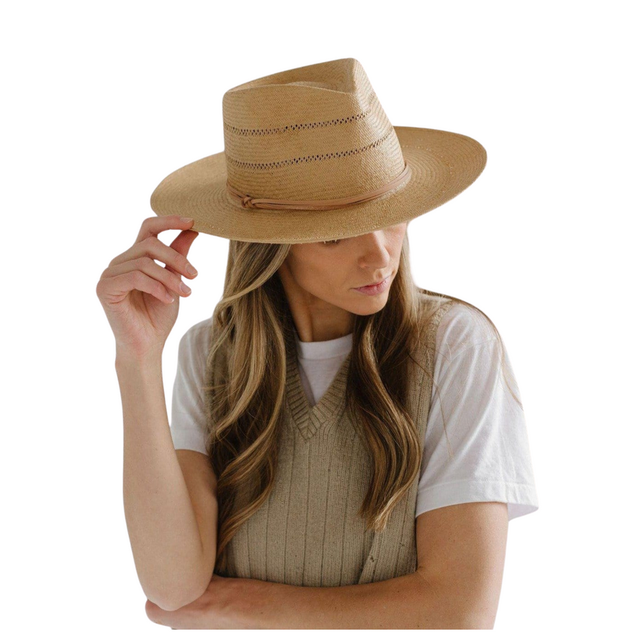 Arlo Honey Straw Fedora - ARLO-HNY-NUD