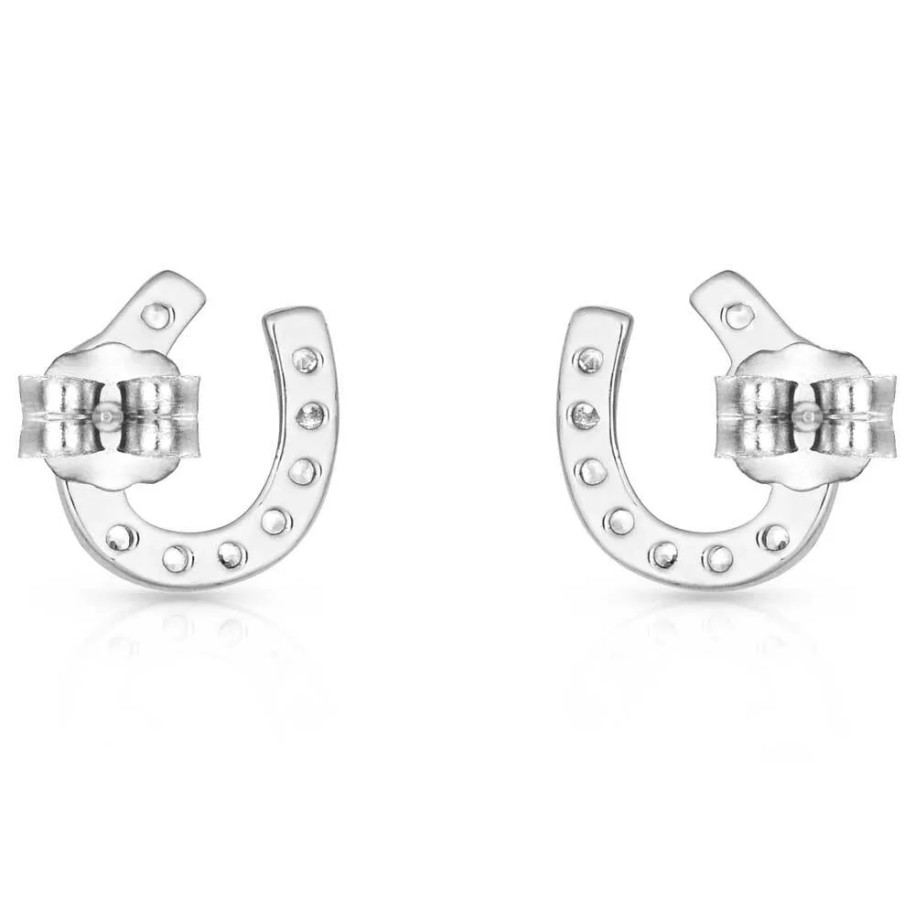 Mini Clear Stone Horseshoe and Opal Earrings -ER3394