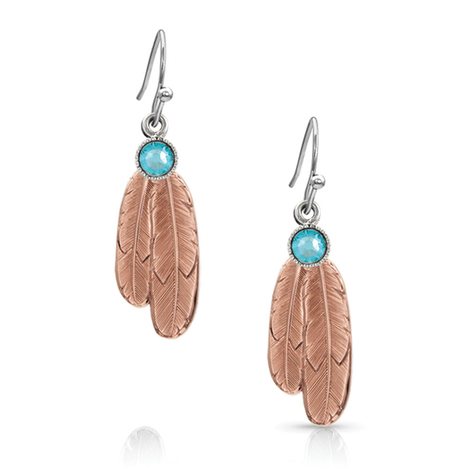 Gift of Rose Gold Freedom Feather Earrings -ER3712RG
