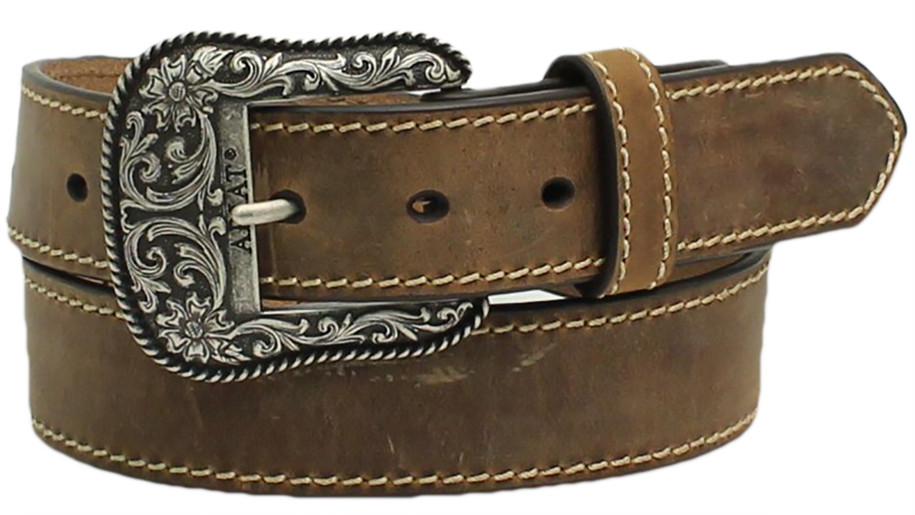 Ariat Women's 1 1/2" Stitched Edge Belt - Brown