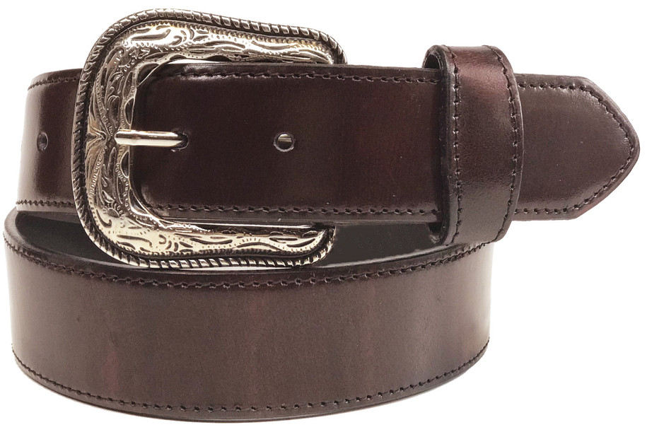 Tri Star Men's Smooth Goat Belt - Black Cherry 