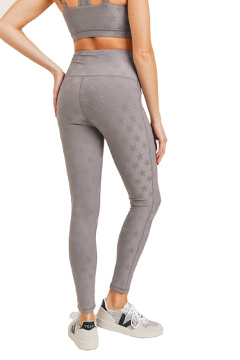 Textured Star Jacquard TACTEL Highwaist Leggings - APH8076