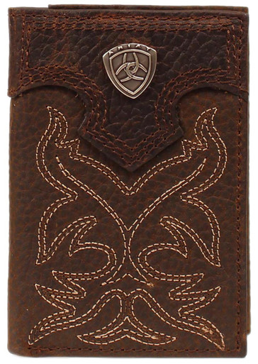 Ariat Mens Dark Chocolate Bi-Fold Wallet