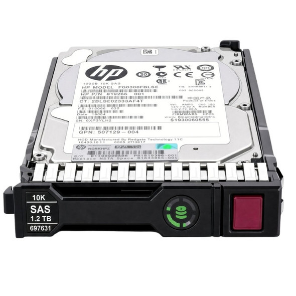 697574-B21 HPE 1.2TB 2.5inch SFF 10000RPM 6Gbps SAS Smart Carrier Enterprise Hard Drive for ProLiant Generation8 Generation9 Generation10 Servers (Refurbished with 30 Days Warranty)
