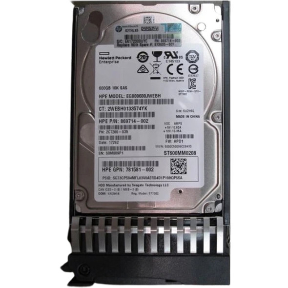 873010-B21 HPE 600GB 2.5inch SFF 10000RPM 12Gbps SAS 512n Digitally Signed Firmware Standard Carrier Enterprise Hard Drive for ProLiant Generation1 to Generation7 Servers (New Bulk with 90 Days Warranty)