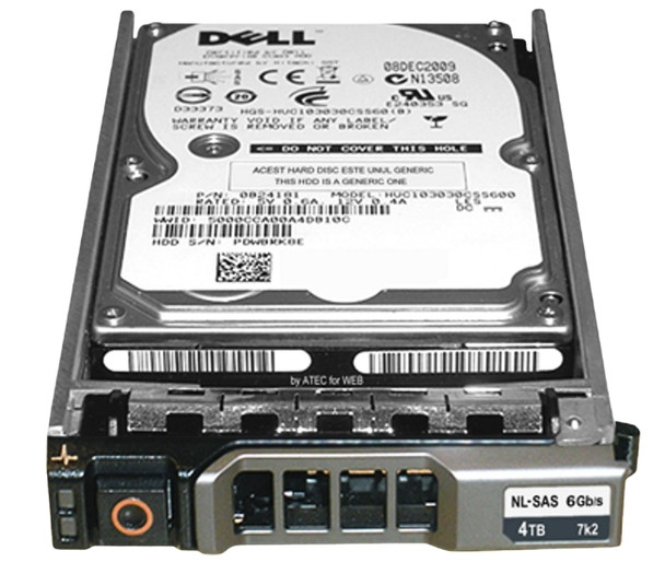 400-ADJW Dell 4TB 3.5inch LFF 7200RPM 6Gbps SAS Near Line with Tray Enterprise Hard Drive for PowerEdge and PowerVault Servers (Factory Sealed with 3 Years Warranty)