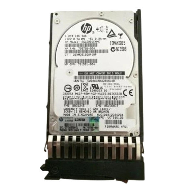 787648-001 HPE MSA 1.2TB 2.5inch SFF 10000RPM 12Gbps SAS 512n Dual Port Standard MSA Carrier Enterprise Hard Drive for Modular Smart Array 1040/2040 SAN Storage Arrays (Refurbished with 30 Days Warranty)