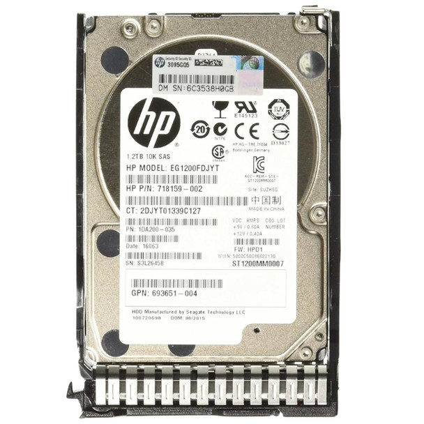 730704-001 HPE MSA 1.2TB 2.5inch SFF 10000RPM 6Gbps SAS Dual Port MSA Carrier Enterprise Hard Drive for Modular Smart Array 1040 2040 Storage (New  Factory Sealed with 3 Years Warranty)