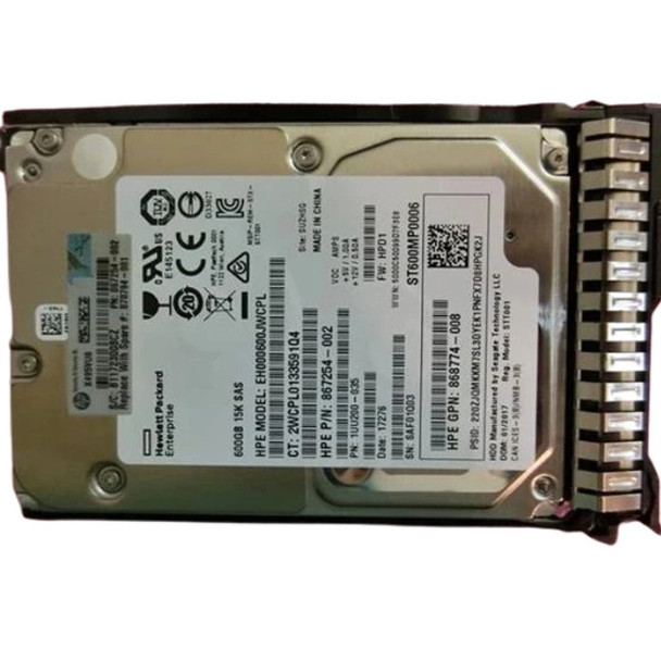 870794-001 HPE 600GB 2.5inch SFF 15000RPM 12Gbps SAS 512n Digitally Signed Firmware Smart Carrier Enterprise Hard Drive for ProLiant Generation8 Generation9 Generation10 Servers (New Factory Sealed with 3 Years Warranty)