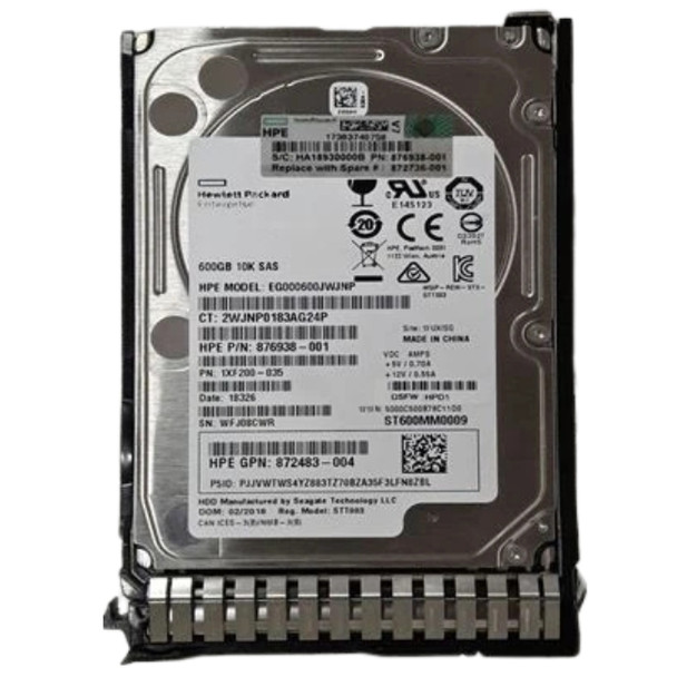 P12285-B21 HPE 600GB 2.5inch Small Form Factor(SFF) 10000RPM 12Gbps SAS Digitally Signed Firmware Smart Carrier Enterprise Hard Drive for ProLiant Generation8 Generation9 Generation10 Servers (Bulk Pack with 90 Days Warranty)