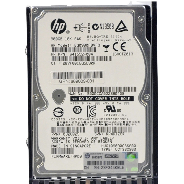 730703-001 HPE 900GB 2.5inch SFF 10000RPM 6Gbps SAS Dual Port Standard Carrier Enterprise Hard Drive for Modular Smart Array 1040/2040 SAN Storage (Refurbished with 30 Days Warranty)