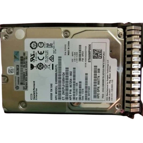 870763-X21 HPE 600GB 2.5inch SFF 15000RPM 12Gbps SAS 512n Digitally Signed Firmware Smart Carrier Enterprise Hard Drive for ProLiant Generation8 Generation9 Generation10 Servers (New Bulk Pack with 90 Days Warranty)