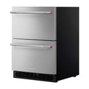 Kitchenaid® 24" Stainless Steel Undercounter Double-Drawer Refrigerator KURT524SSB