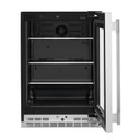 Kitchenaid® 24" Undercounter Refrigerator with Glass Door and Shelves with Metallic Accents KURR524SPS