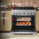 KitchenAid® 36-Inch 6 Burner Commercial-Style Dual Fuel Range with No Preheat Air Fry Mode KFDS936SSS