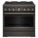 KitchenAid® 36-Inch 6 Burner Commercial-Style Dual Fuel Range with No Preheat Air Fry Mode KFDS936SBE