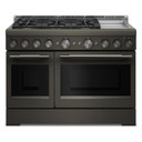 KitchenAid® 48-Inch 6 Burner Commercial-Style Gas Range with Griddle KFGD948SBE